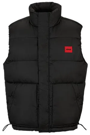 HUGO BOSS Wasserabweisende Weste mit rotem Logo-Label