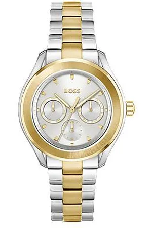 HUGO BOSS Uhr aus gold- und silberfarbenem Edelstahl mit Gliederarmband
