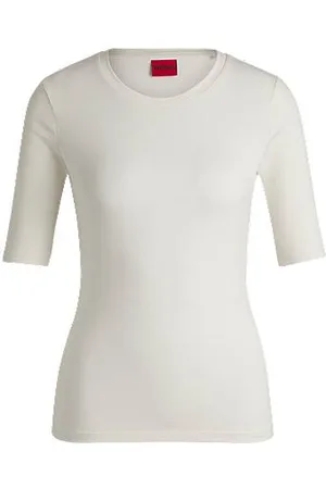 HUGO BOSS Slim-Fit T-Shirt aus elastischem Baumwoll-Modal-Mix
