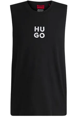 HUGO BOSS Tanktop aus Baumwoll-Jersey mit Stack-Logo-Stickerei
