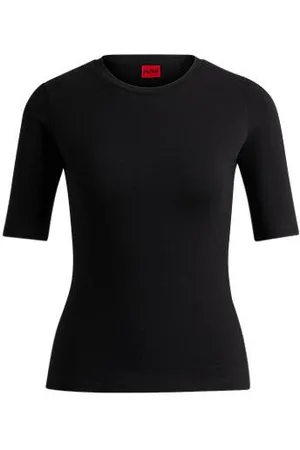 HUGO BOSS Slim-Fit T-Shirt aus elastischem Baumwoll-Modal-Mix