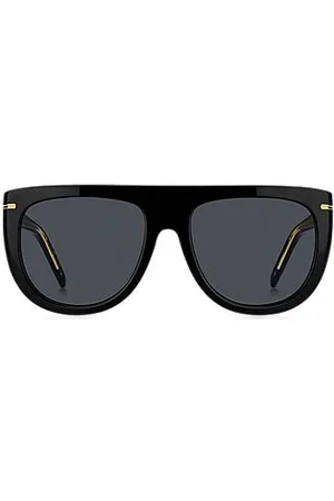 HUGO BOSS Sonnenbrille aus schwarzem Acetat mit goldfarbenen Metalldetails