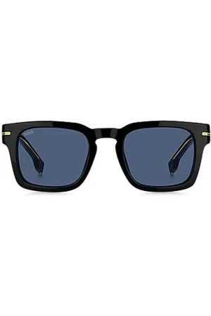 HUGO BOSS Sonnenbrille aus schwarzem Acetat mit goldfarbenen Metalldetails