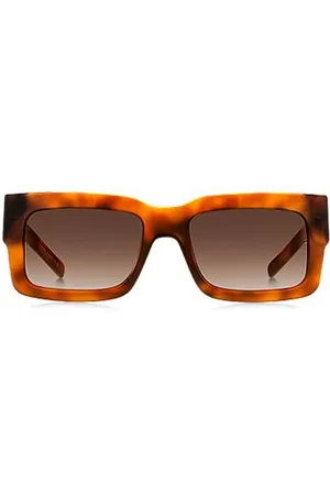 HUGO BOSS Sonnenbrille aus Acetat mit Havanna-Muster und Double-B-Monogramm