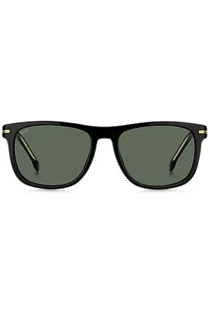 HUGO BOSS Sonnenbrille aus schwarzem Acetat mit goldfarbenen Metalldetails