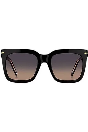 HUGO BOSS Sonnenbrille aus schwarzem Acetat mit goldfarbenen Metalldetails