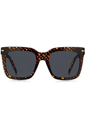 HUGO BOSS Sonnenbrille mit goldfarbenen Metalldetails und Monogramm-Muster