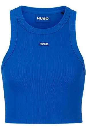HUGO BOSS Tanktop aus Stretch-Baumwolle mit Logo-Aufnäher