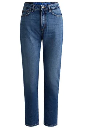 HUGO BOSS Mom Jeans aus mittelblauem Stretch-Denim