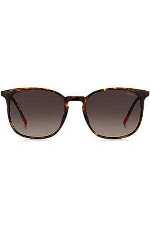 HUGO BOSS Sonnenbrille mit Havanna-Muster und goldfarbenen Bügeln