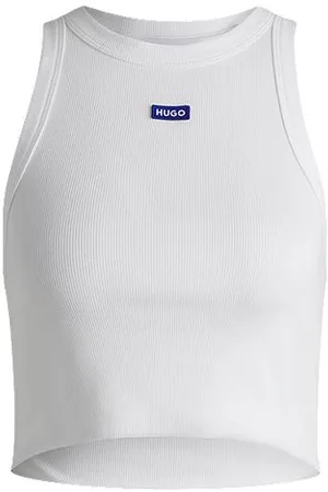 HUGO BOSS Tanktop aus Stretch-Baumwolle mit Logo-Aufnäher