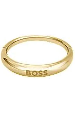 HUGO BOSS Goldfarbener Ring mit Logo-Detail
