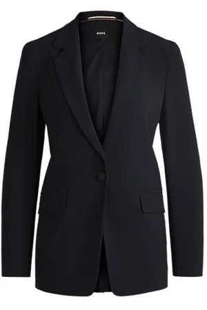 HUGO BOSS Regular-Fit Blazer aus knitterfreiem Krepp