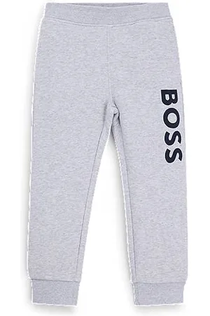 HUGO BOSS Kids-Jogginghose aus Fleece mit vertikalem Logo-Print