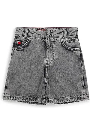 HUGO BOSS Loose-Fit Kids-Shorts aus grauem Baumwoll-Denim