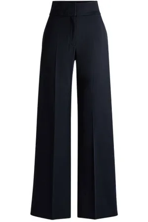 HUGO BOSS Regular-Fit Hose mit hohem Bund und ausgestelltem Bein