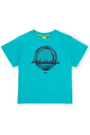 HUGO BOSS Loose-Fit Kids-T-Shirt aus Baumwolle mit saisonalem Print