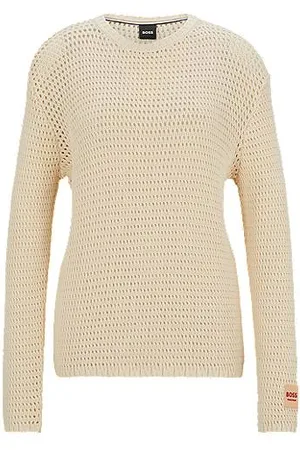 HUGO BOSS Reitsport-Pullover aus Baumwolle mit Logo-Aufnäher aus Silikon