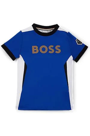 HUGO BOSS Slim-Fit Kids-T-Shirt mit Colour-Block-Design und Logo