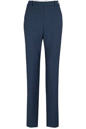 HUGO BOSS Relaxed-Fit Hose aus Schurwoll-Twill in Denim-Optik