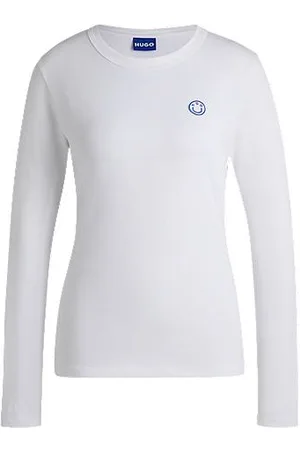 HUGO BOSS Top aus Baumwoll-Jersey mit Happy Logo-Aufnäher