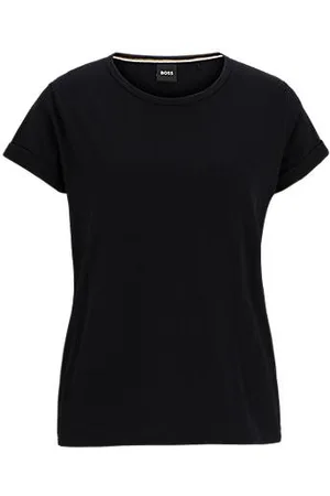 HUGO BOSS T-Shirt aus Baumwoll-Jersey mit umgeschlagenen Ärmelbündchen