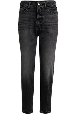 HUGO BOSS Dunkelgraue Mom-Fit Jeans aus komfortablem Stretch-Denim