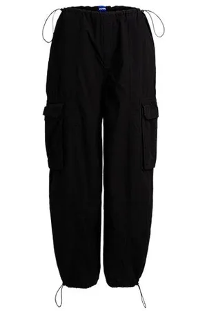 HUGO BOSS Oversized Fallschirmhose aus Baumwoll-Popeline