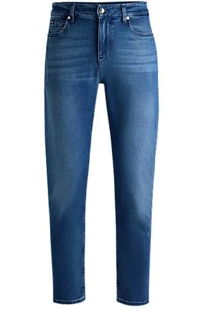 HUGO BOSS Maine Regular-Fit Jeans aus blauem Denim mit softem Touch