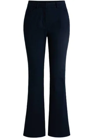 HUGO BOSS Hose aus gebürsteter Stretch-Baumwolle mit ausgestelltem Bein