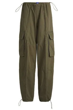 HUGO BOSS Oversized Fallschirmhose aus Baumwoll-Popeline
