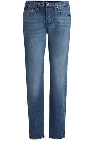 HUGO BOSS Straight-Fit Jeans aus komfortablem Stretch-Denim in ausgebleichtem