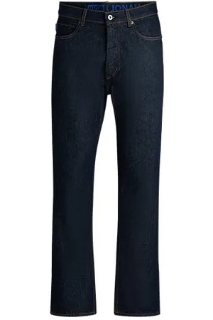 HUGO BOSS Regular-Fit Jeans aus dunkelblauem Raw Denim