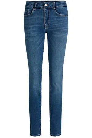 HUGO BOSS Slim-Fit Jeans aus Super-Stretch-Denim mit Red-Cast-Finish