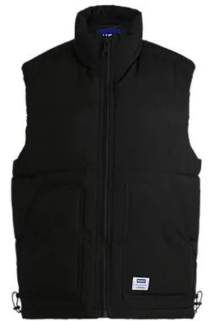 HUGO BOSS Wasserabweisende Weste mit blauem Logo-Label