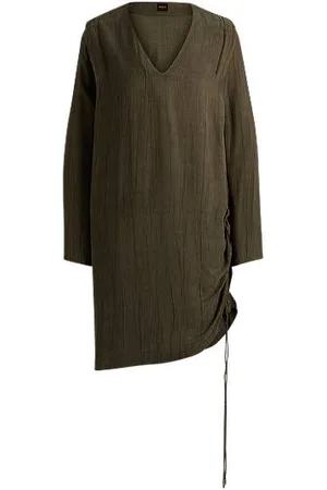 HUGO BOSS Midikleid mit V-Ausschnitt und Tunnelzug