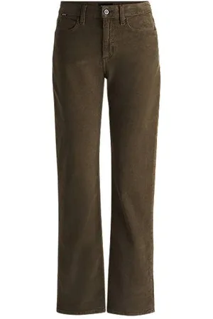 HUGO BOSS Braune Straight-Fit Jeans aus bequemem Stretch-Cord