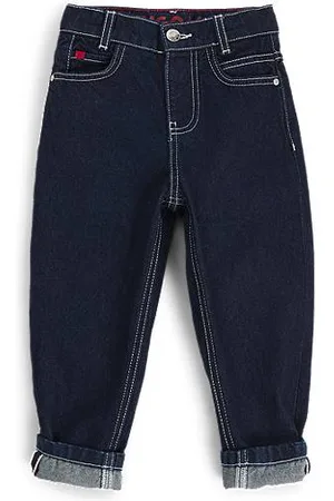 HUGO BOSS Loose-Fit Kids-Jeans aus blauem Denim mit Rinse-Waschung