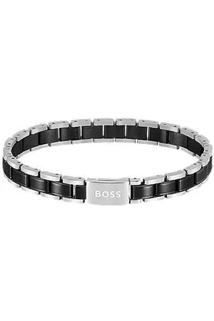 HUGO BOSS Armband aus schwarz beschichtetem und silberfarbenem Edelstahl