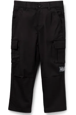 HUGO BOSS Tapered-Fit Kids-Hose aus elastischem Baumwoll-Twill