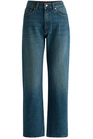 HUGO BOSS Dunkelblaue Relaxed-Fit Jeans aus bequemem Stretch-Denim