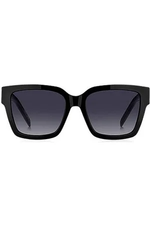 HUGO BOSS Sonnenbrille aus schwarzem Acetat mit goldfarbenen Double-B-Monogrammen