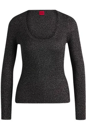 HUGO BOSS Slim-Fit Pullover aus soften Garnen mit Glitzer-Effekt