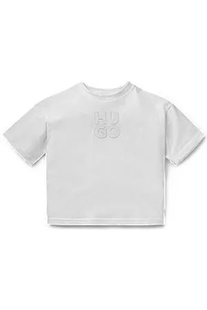 HUGO BOSS Loose-Fit Kids-T-Shirt aus Baumwolle mit Stack-Logo