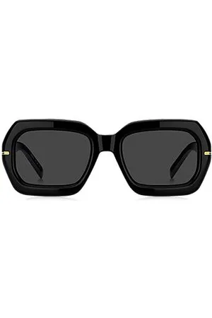 HUGO BOSS Sonnenbrille aus schwarzem Acetat mit goldfarbenen Scharnieren