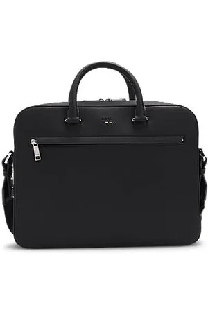HUGO BOSS Aktentasche aus genarbtem Kunstleder mit Signature-Details