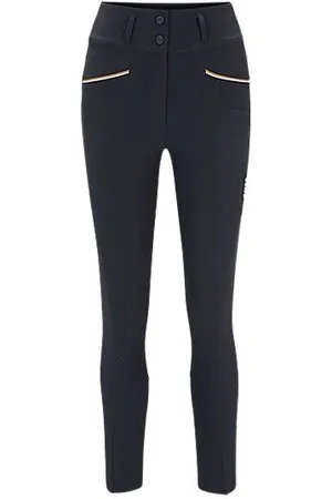 HUGO BOSS Reithose mit hohem Bund und Vollbesatz
