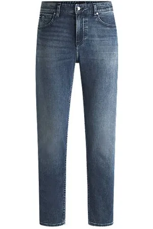 HUGO BOSS Maine Regular-Fit Jeans aus besonders softem blauem Denim
