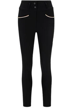 HUGO BOSS Reithose mit hohem Bund und Kniebesatz