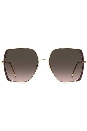 HUGO BOSS Sonnenbrille aus Edelstahl in Braun- und Goldtönen
